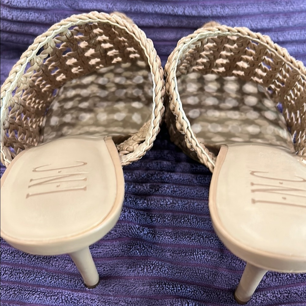 INC International Concepts Tan Mules with Woven Design - Picture 6 of 10